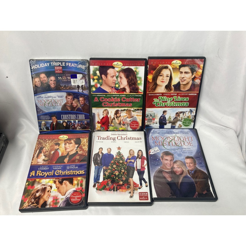 Hallmark Christmas DVD Lot 6 Cases 8 Movies Royal Christmas Nine Lives Christmas
